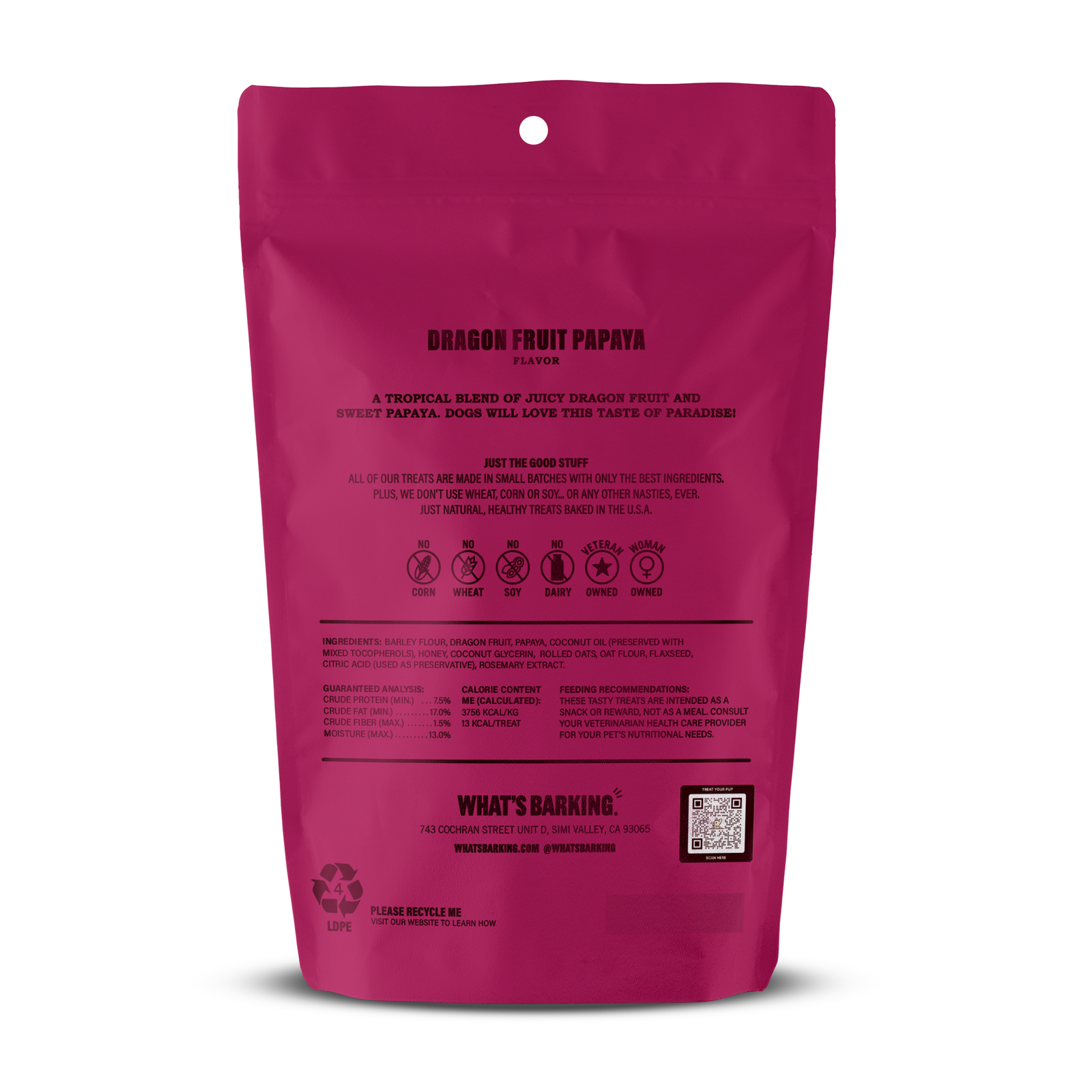 What's Barking - Dragon Fruit Papaya Dog Treats