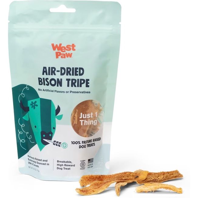 West Paw - Air-Dried Bison Tripe Dog Treats - 2.5 Oz