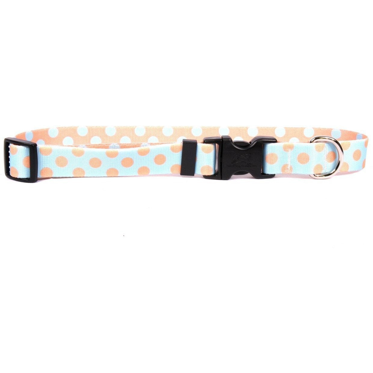 Yellow Dog Design - Blue & Melon Polka Dot Collar