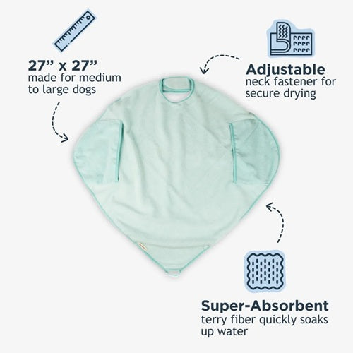 Tall Tails - Absorbent Cape Towel with Hand Pockets - Blue