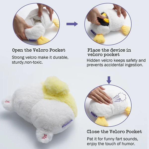 Nocciola - Fuzzwoof Tooty Booty Duck Butt Interactive Dog Plush Toy