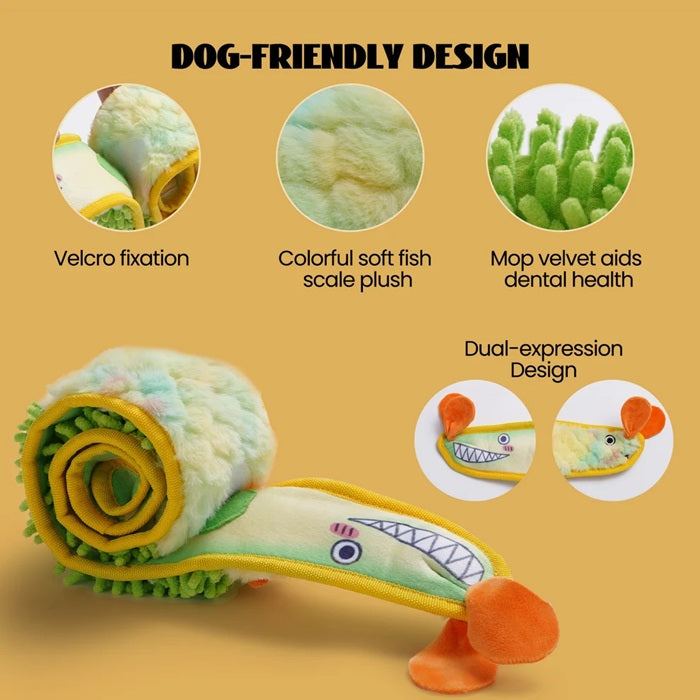Nocciola - Ribbon Eel Dog Toy - Roll Up & Crinkle