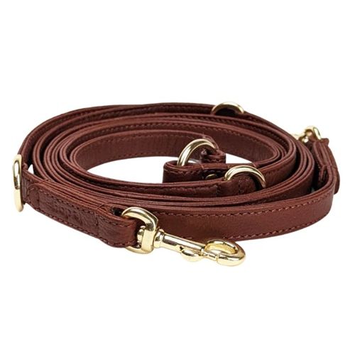 Le Dog Company - Longline Hands-Free Leather Dog Leash- Cognac Brown
