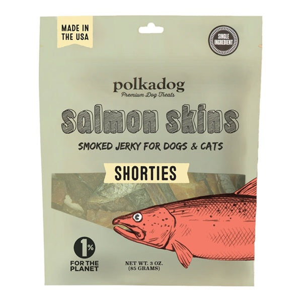 Polkadog - Salmon Skins - Smoked Jerky for Dogs & Cats, 3oz