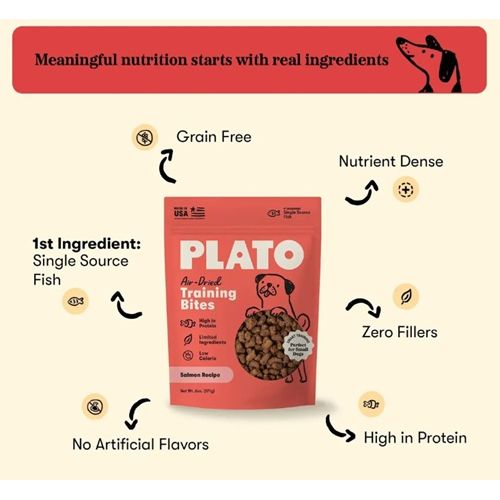 Plato Pet Treats - Air-Dried Salmon Small Bites/Training Bites