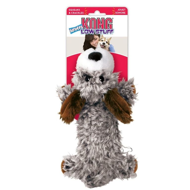 KONG Scruffs - Low Stuff Dog - Squeak & Crinkle Dog Toy