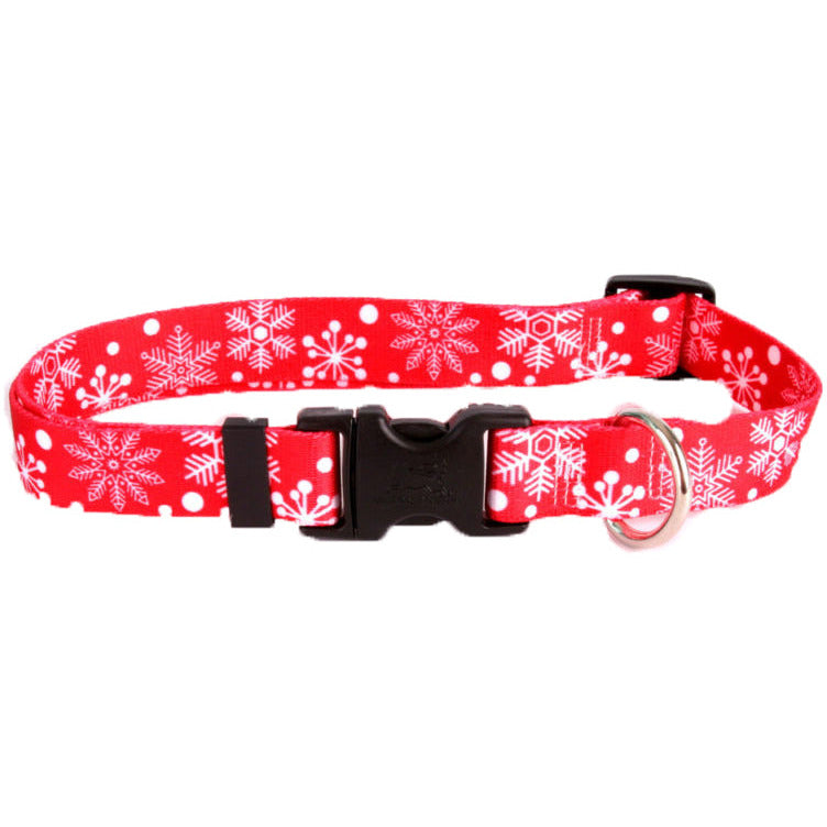 Yellow Dog Design - Red Snowflake Cat Collar