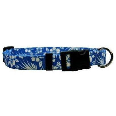 Hawaiian Floral Aloha Blue, Dog Collar
