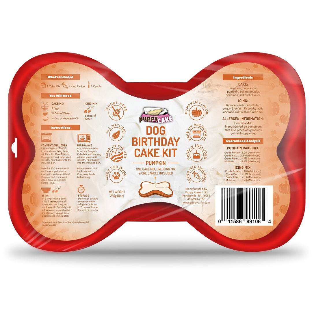 Puppy Cake - Pumpkin Cake Mix Kit for Dogs