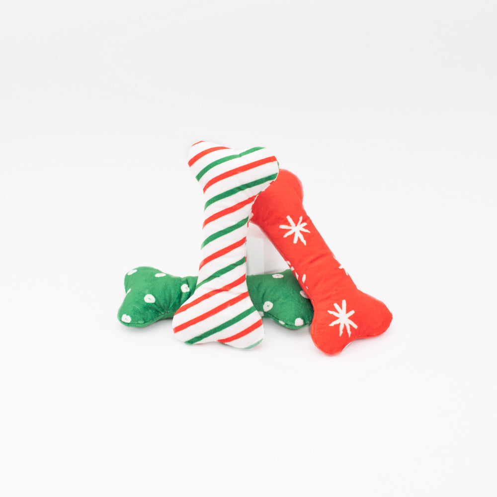 ZippyPaws - Holiday Patterned Bones 3 Pack