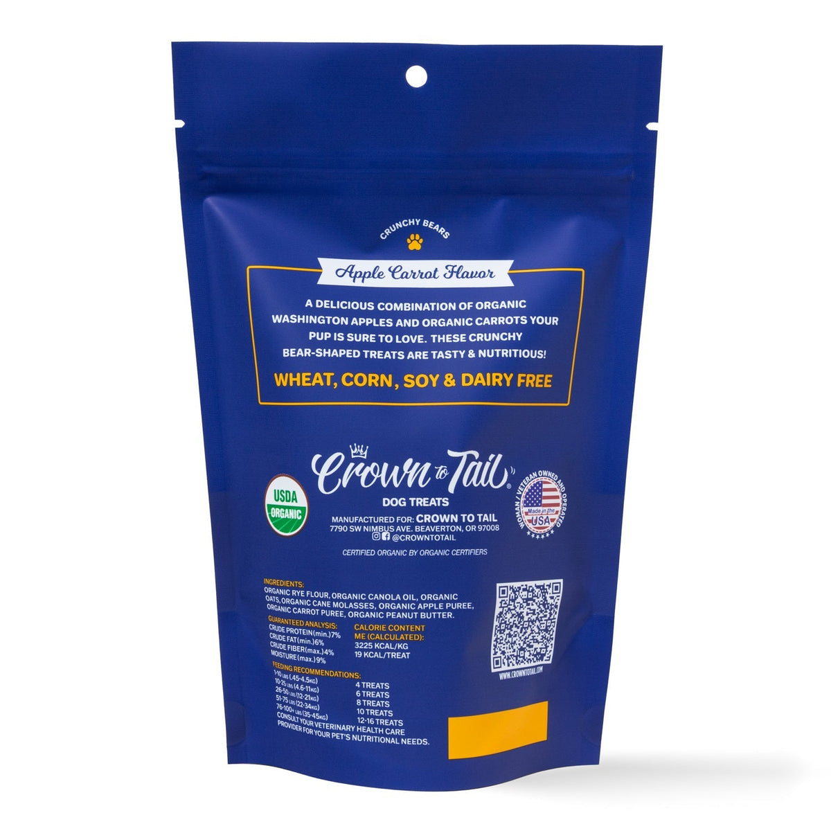 Crown to Tail Organic Apple Carrot Crunchy Dog Treats