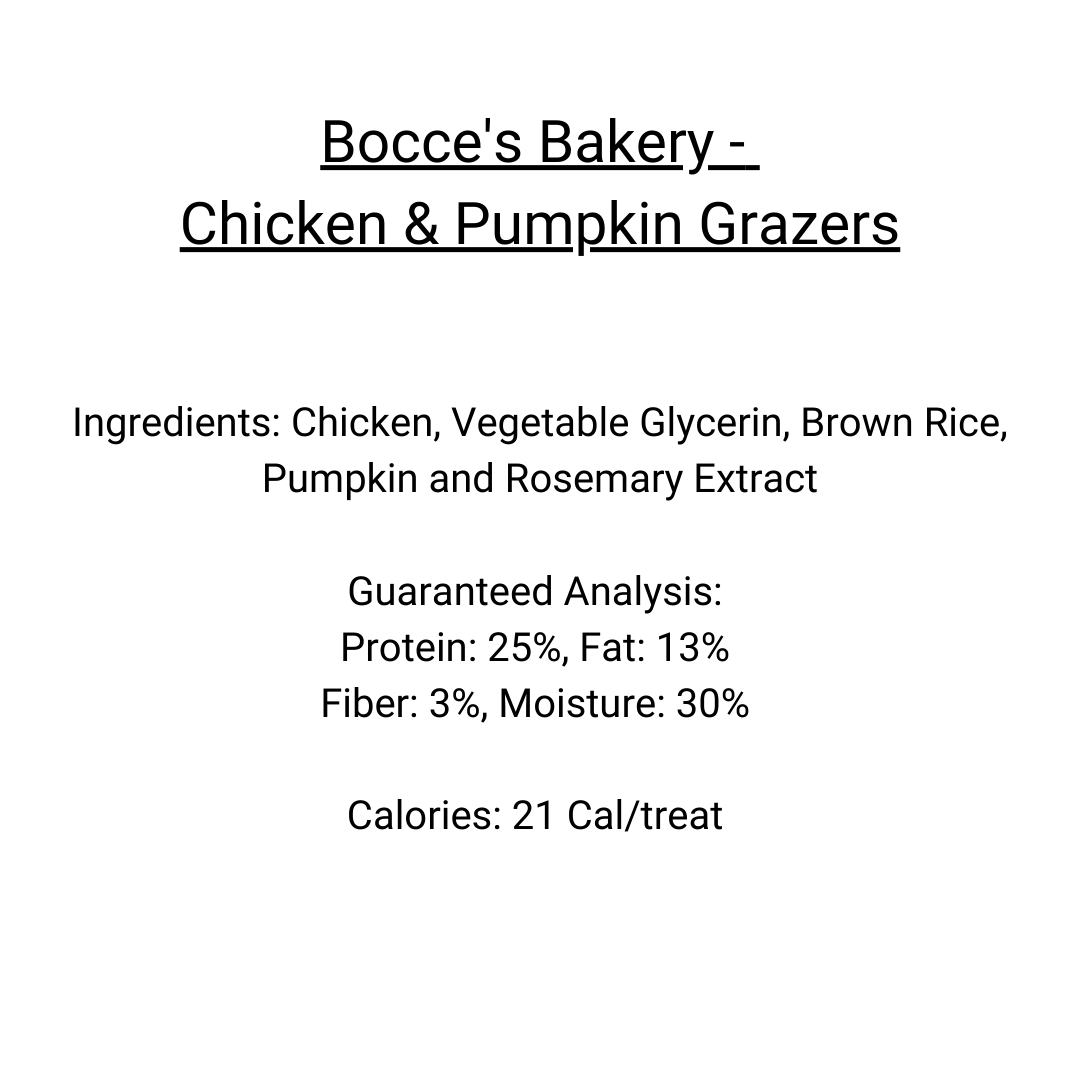 Bocce&#39;s Bakery Grazers - Chicken &amp; Pumpkin Jerky
