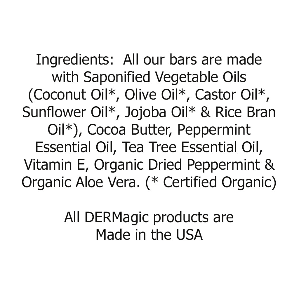 DERMagic - Organic Peppermint &amp; Tea Tree Oil Shampoo Bar