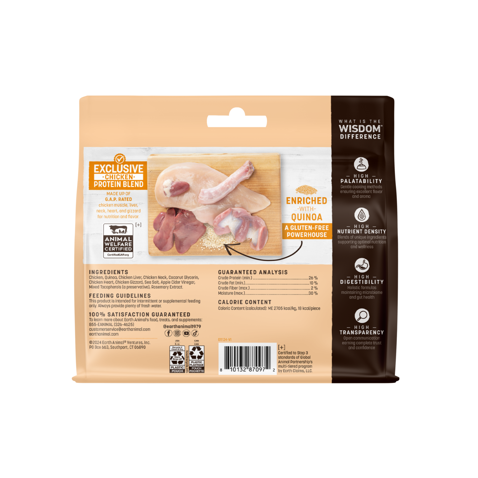 Earth Animal - Air-Dried Wisdom Jerky, Chicken Recipe