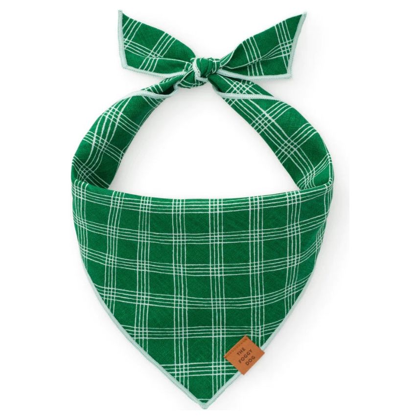 The Foggy Dog - Emerald Plaid Bandana