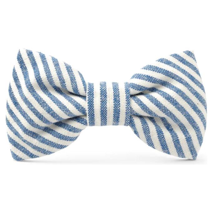 The Foggy Dog - Lake Blue Stripe Bow Tie