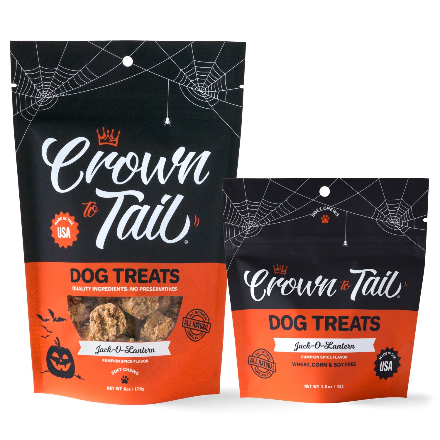 Crown to Tail Jack-O-Lantern Soft Chew Dog Treats