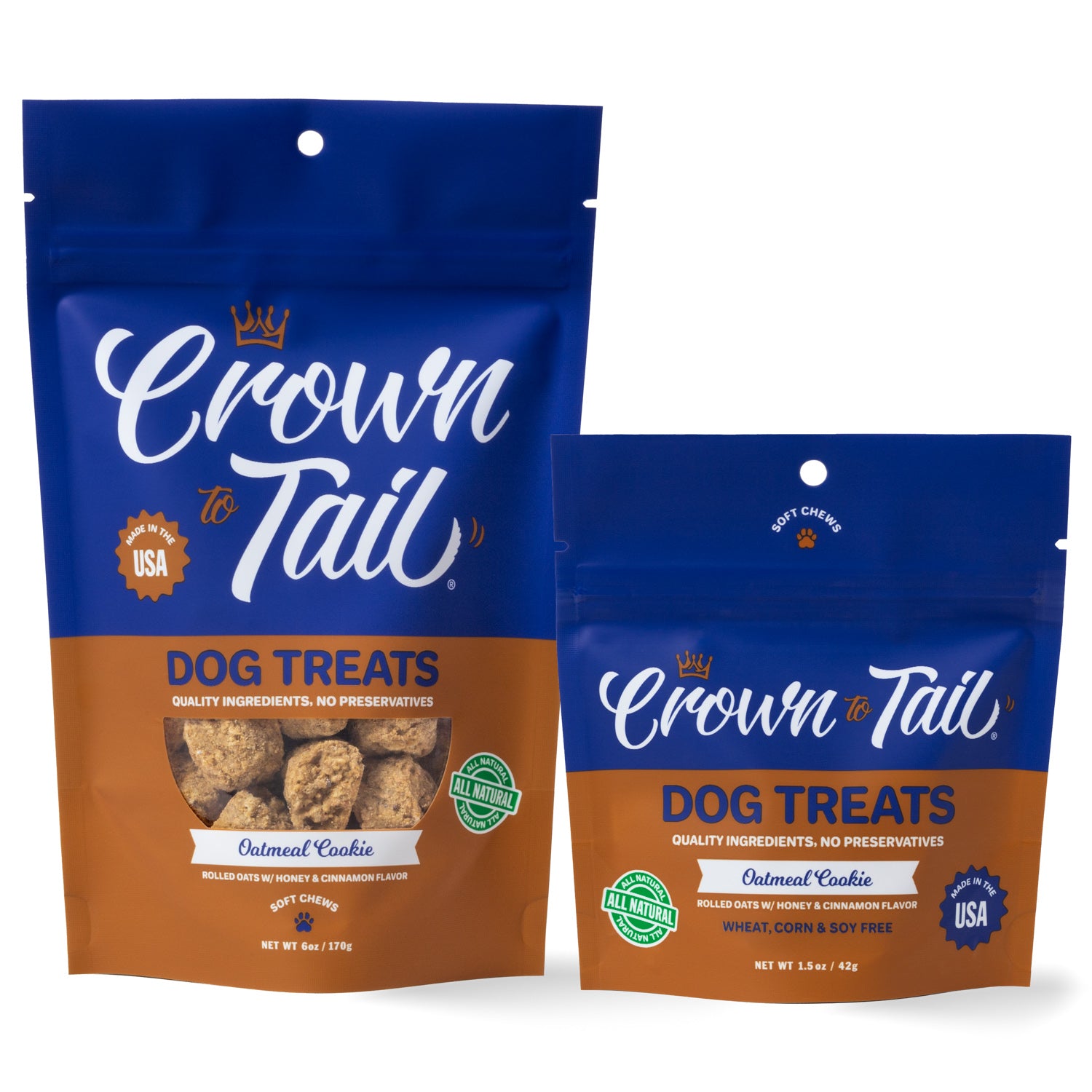Crown to Tail Oatmeal Cookie Soft Chew Dog Treats