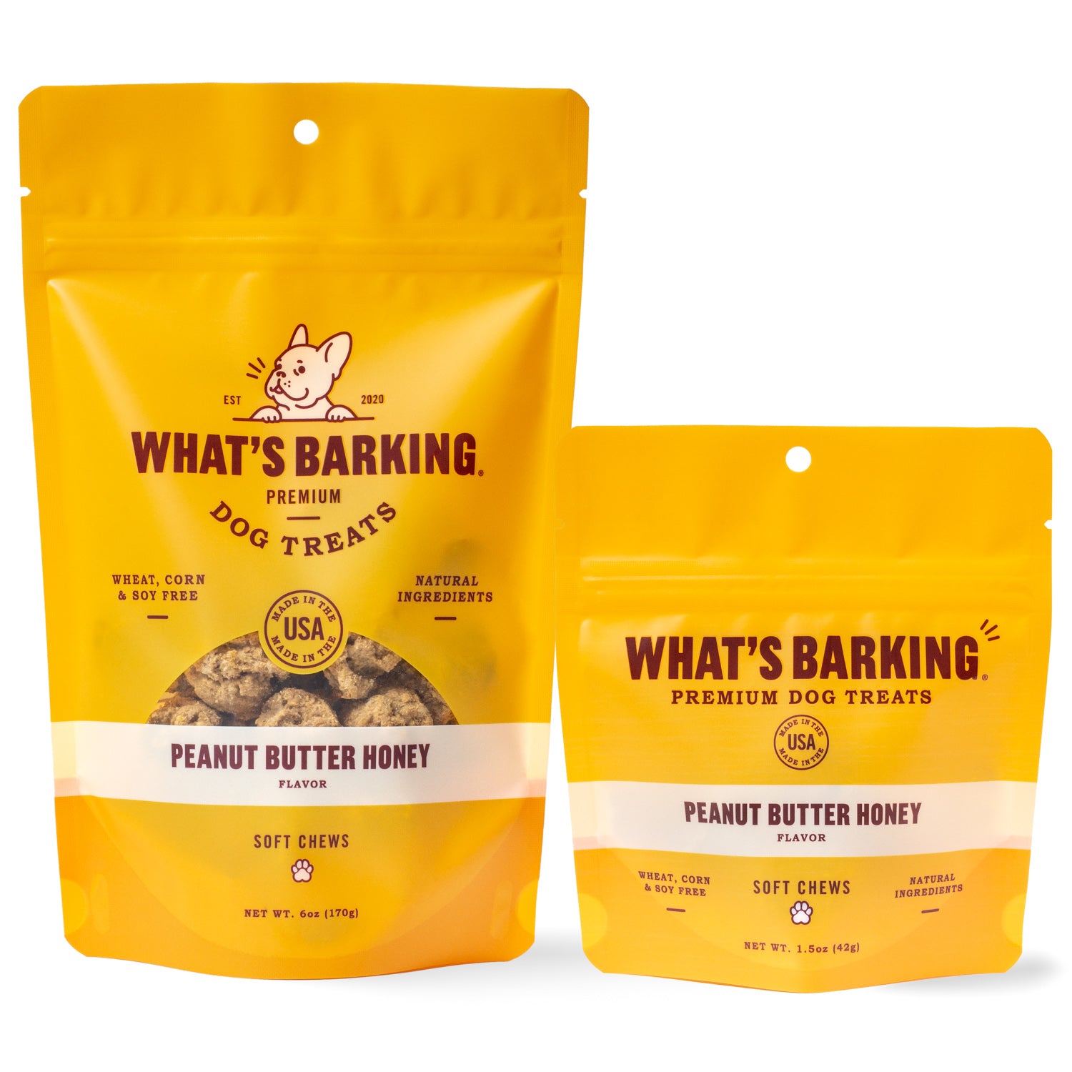 What's Barking - Peanut Butter & Honey Chewy Dog Treats