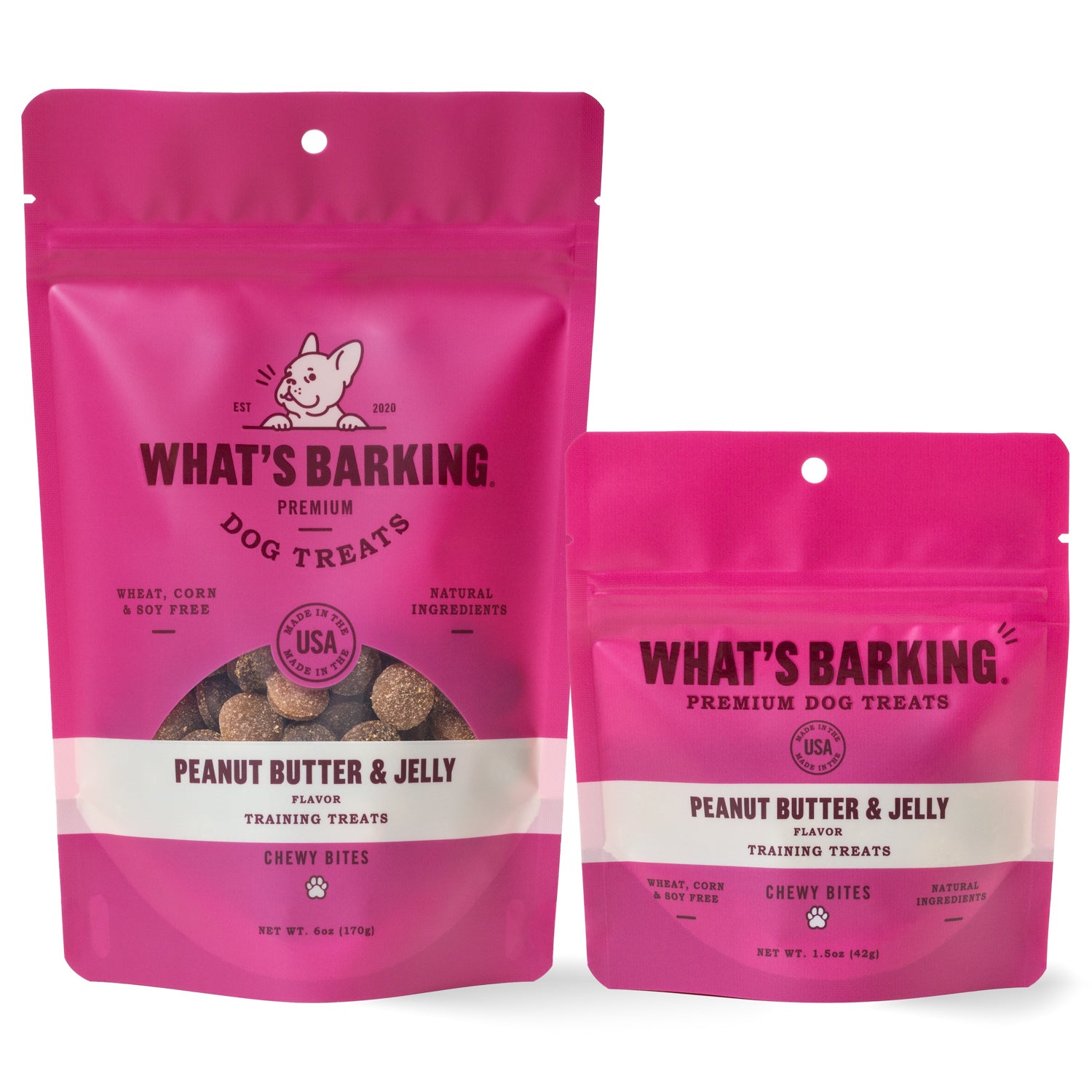 What's Barking - Peanut Butter & Jelly Chewy Bites Dog Treats