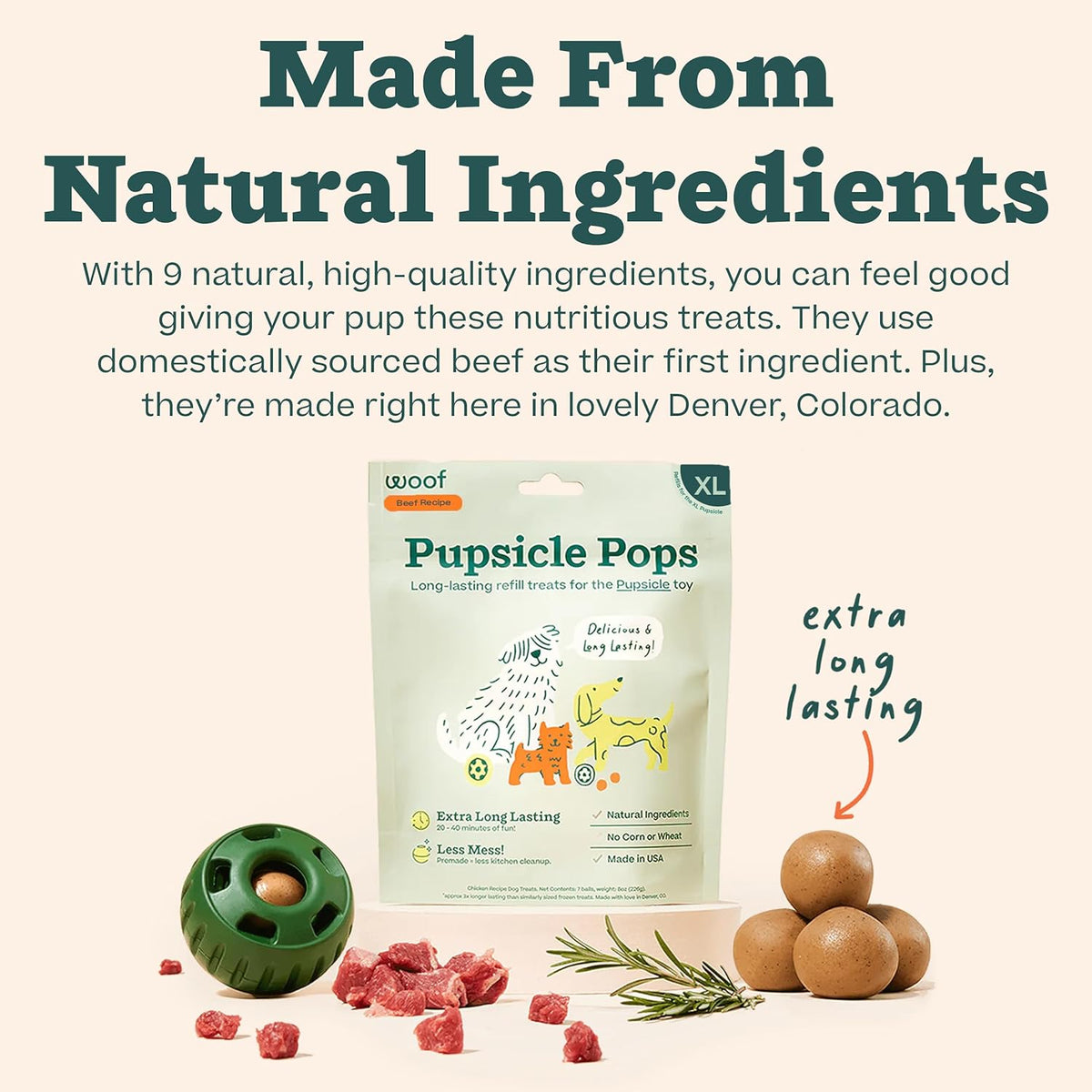 WOOF - Pupsicle Jingle Pops, Peanut Butter &amp; Beef