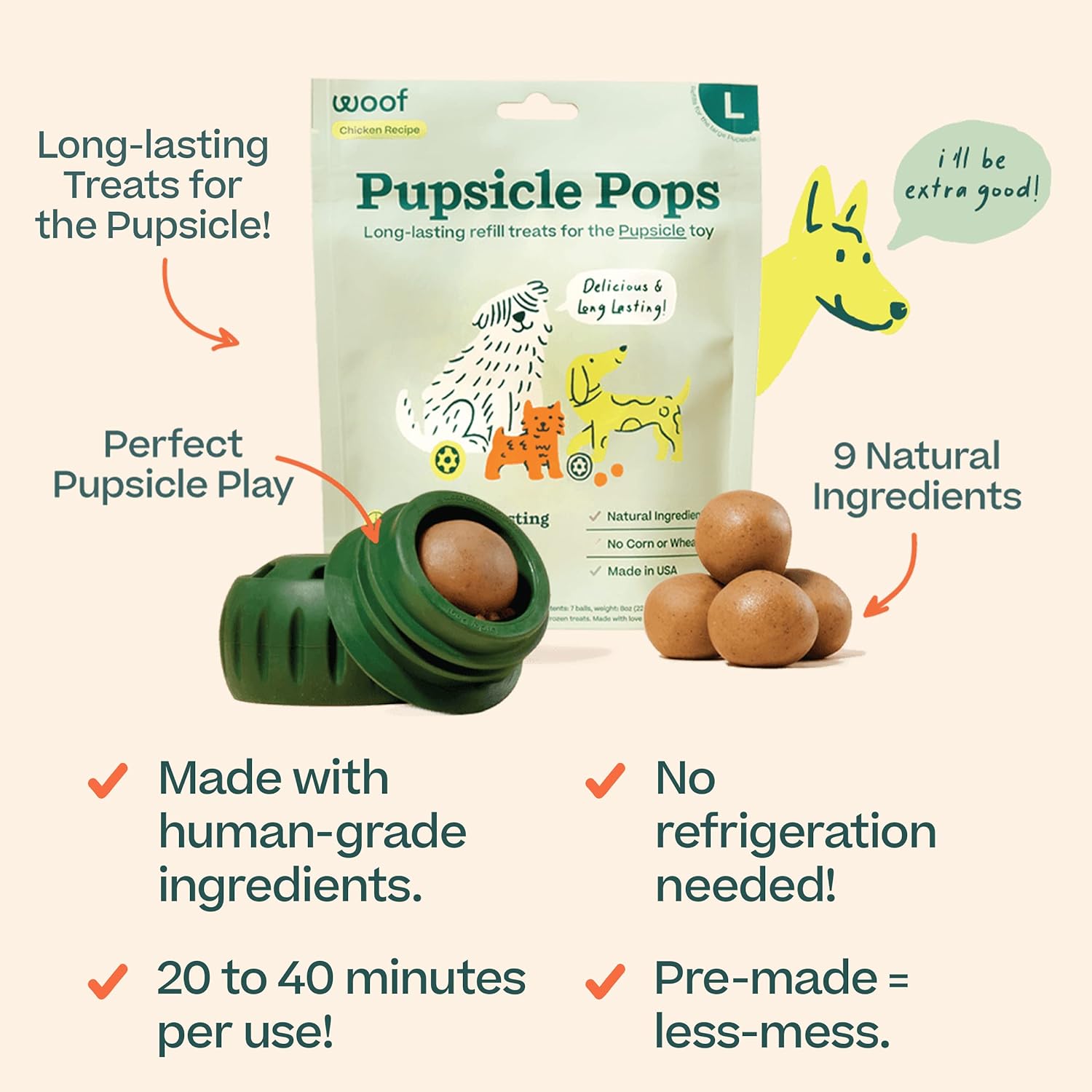 WOOF - Pupsicle Pops, Chicken and Peanut Butter