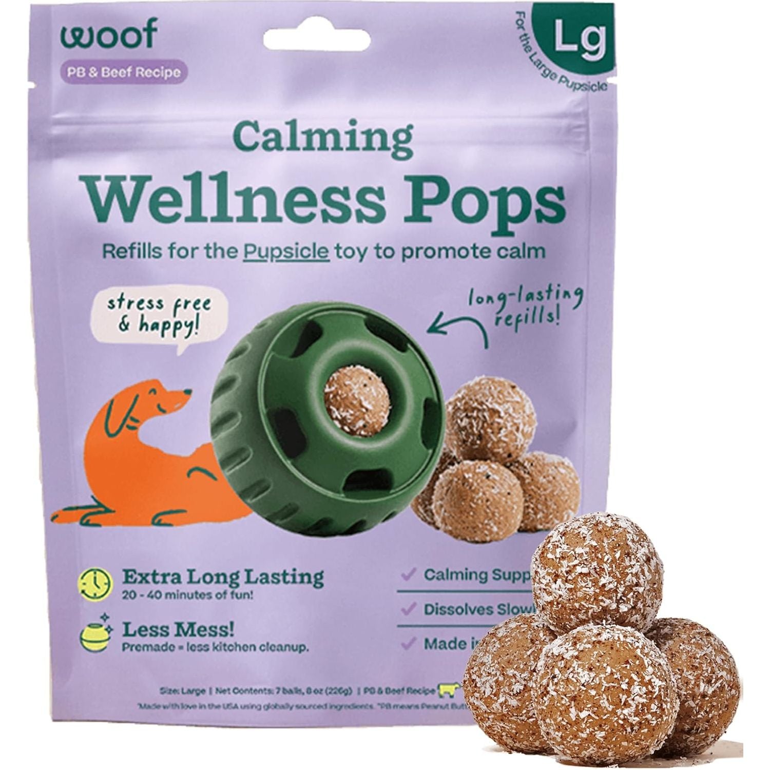WOOF - Calming Pupsicle Pops, Beef and Peanut Butter