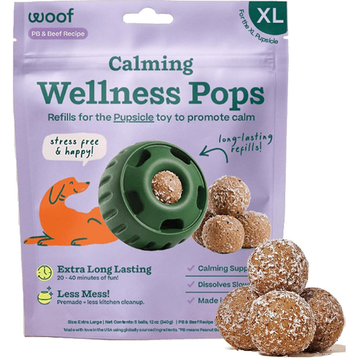 WOOF - Calming Pupsicle Pops, Beef and Peanut Butter
