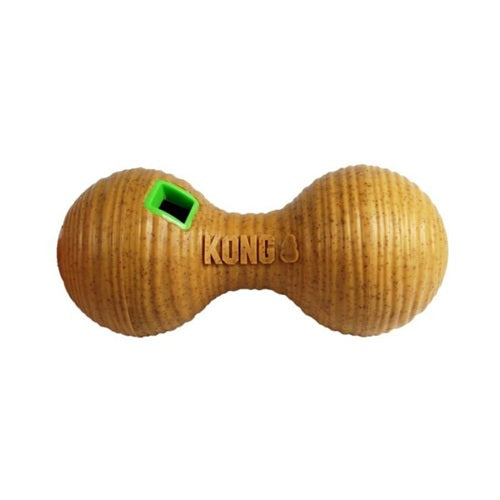 Kong - Bamboo Dumbbell Treat Dispenser Dog Puzzle Toy