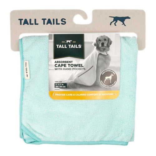 Tall Tails - Absorbent Cape Towel with Hand Pockets - Blue