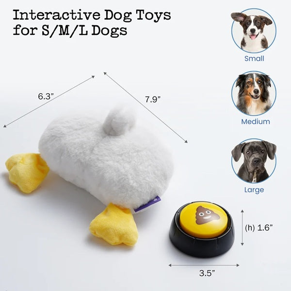 Nocciola - Fuzzwoof Tooty Booty Duck Butt Interactive Dog Plush Toy