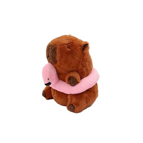 Patchwork Pet -Cuddler Capybara w/Flamingo Floaty Plush Dog Toy - 11"