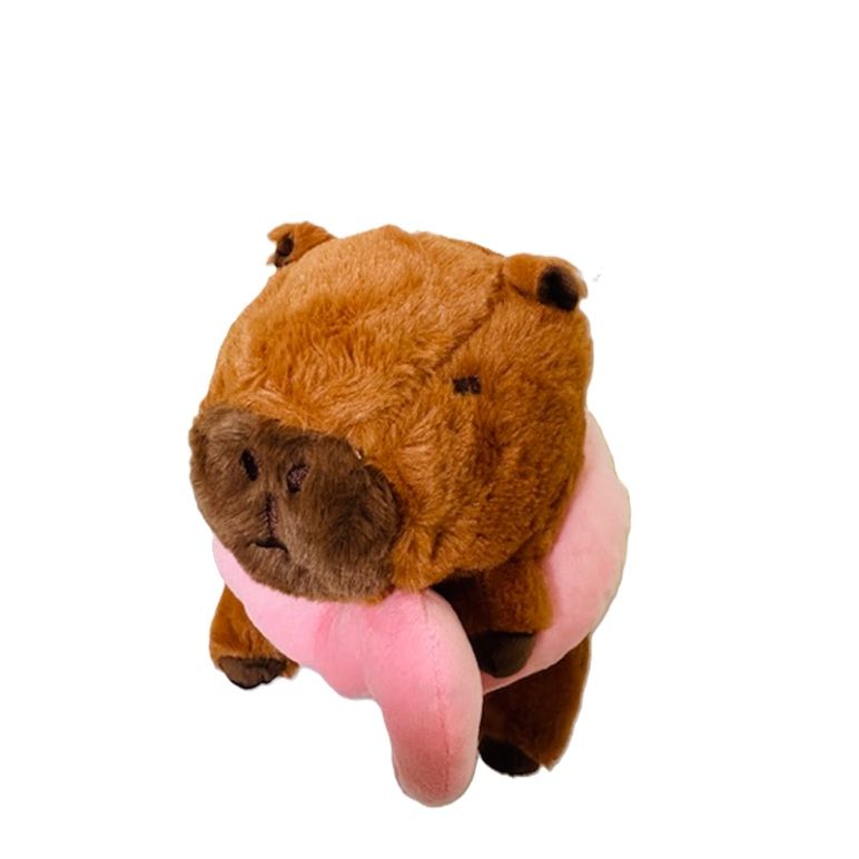 Patchwork Pet -Cuddler Capybara w/Flamingo Floaty Plush Dog Toy - 11"