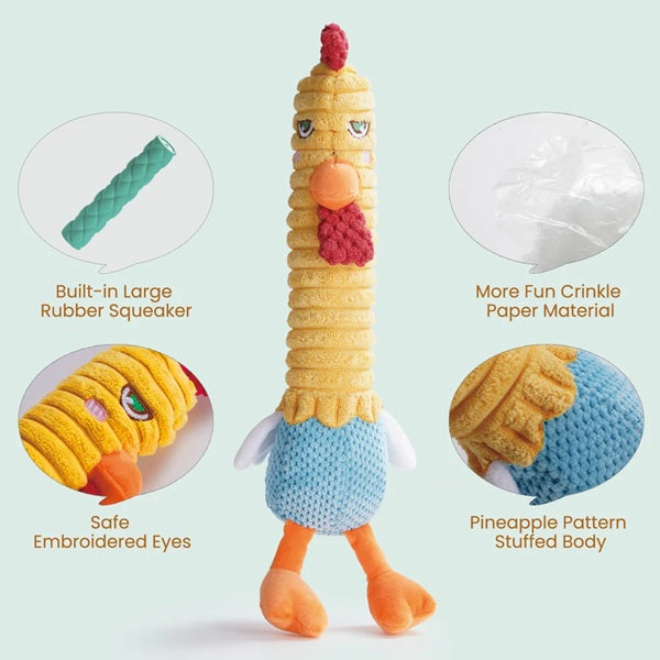 Nocciola - Chicken Lives Twice 3-in-1 Squeaky Dog Toy