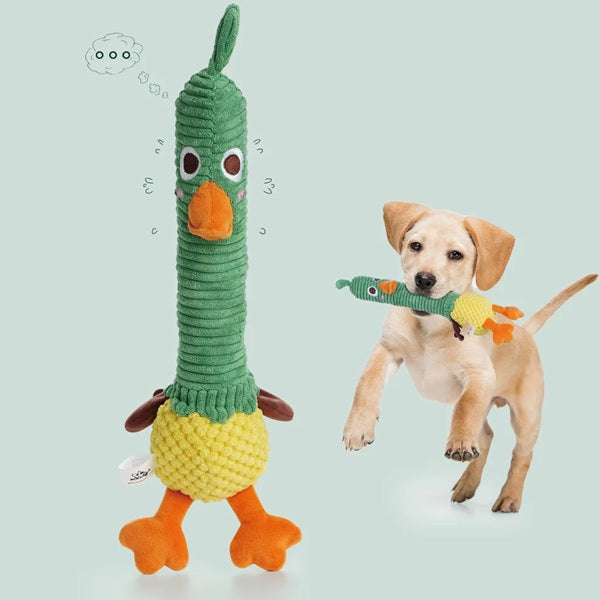 Nocciola - 2-in-1 Squeaky Duck Dog Toy