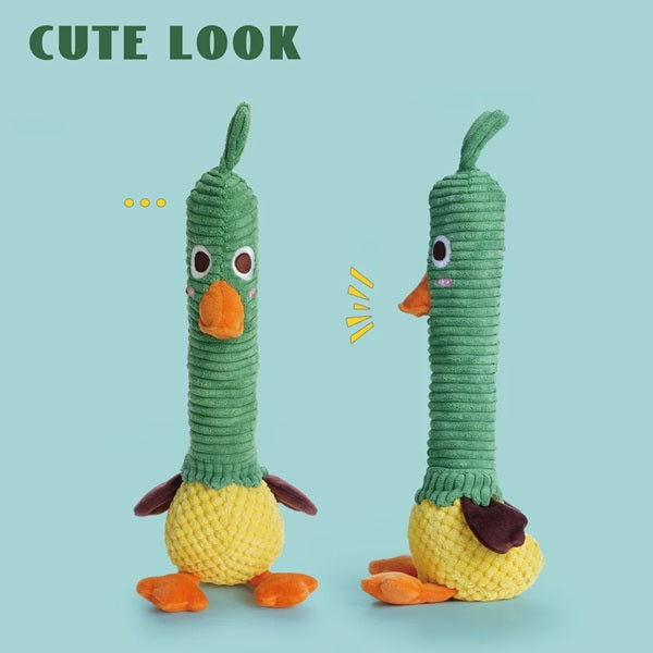 Nocciola - 2-in-1 Squeaky Duck Dog Toy