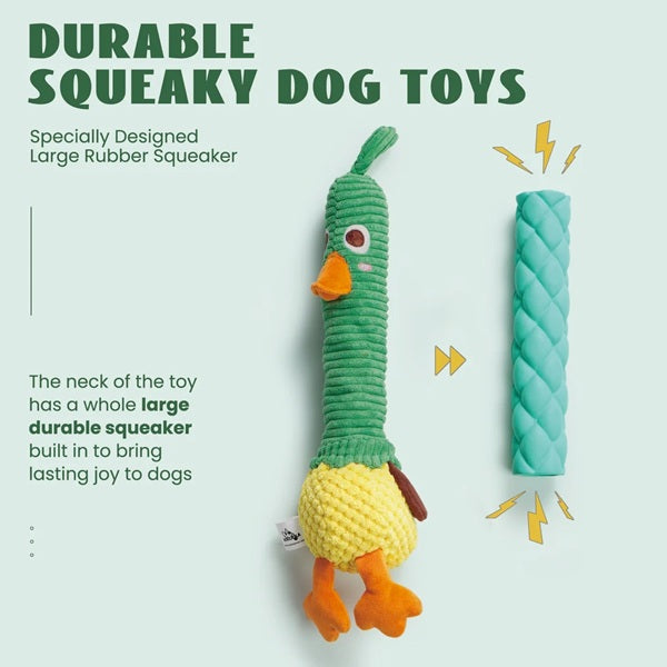 Nocciola - 2-in-1 Squeaky Duck Dog Toy