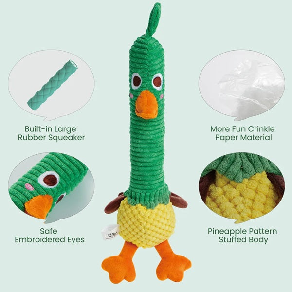 Nocciola - 2-in-1 Squeaky Duck Dog Toy