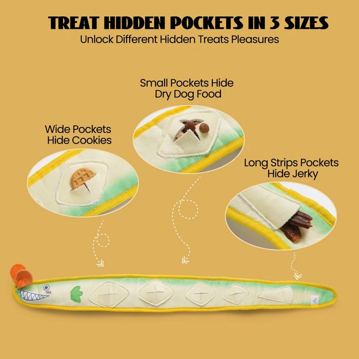 Nocciola - Ribbon Eel Dog Toy - Roll Up & Crinkle