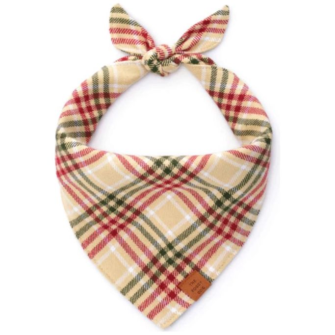The Foggy Dog - Eggnog Plaid Flannel Bandana