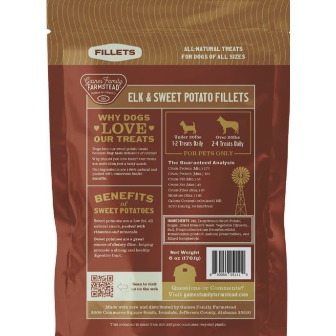 Gaines Family Farmstead - Elk &amp; Sweet Potato Fillets - 6oz
