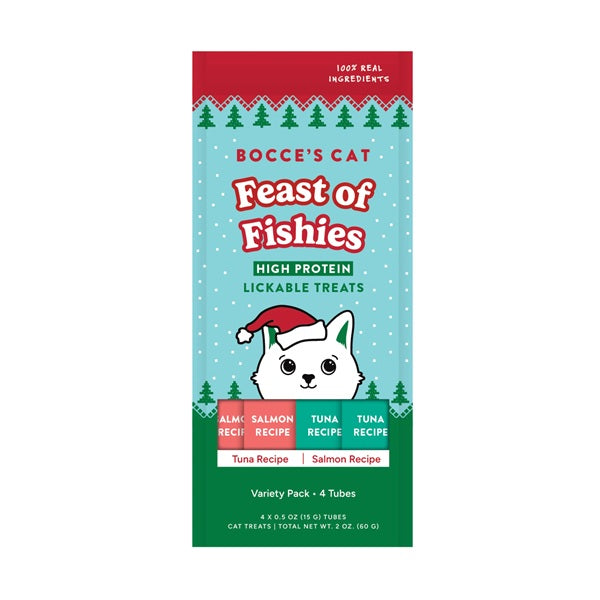 Bocce's Bakery - Feast of Fishies, Lickable Cat Treats - 2oz