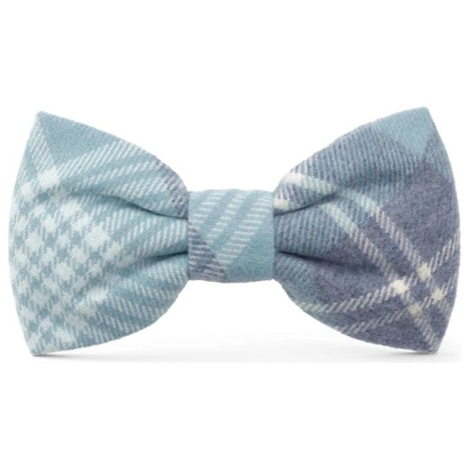The Foggy Dog - Blue Frost Plaid Flannel Bow Tie