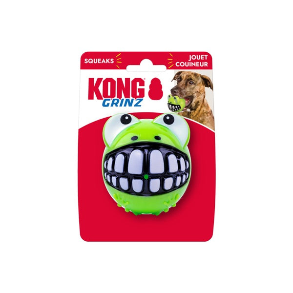 KONG Grinz - Frog Dog Ball Toy, Medium
