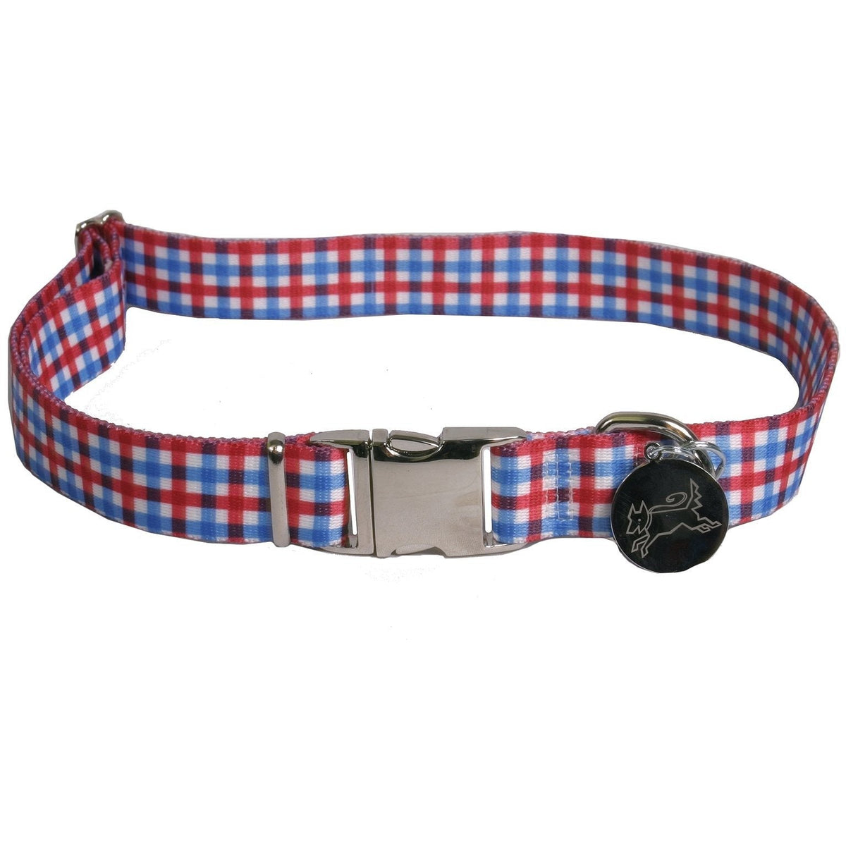 Yellow Dog Design - Gingham Red &amp; Blue Collar