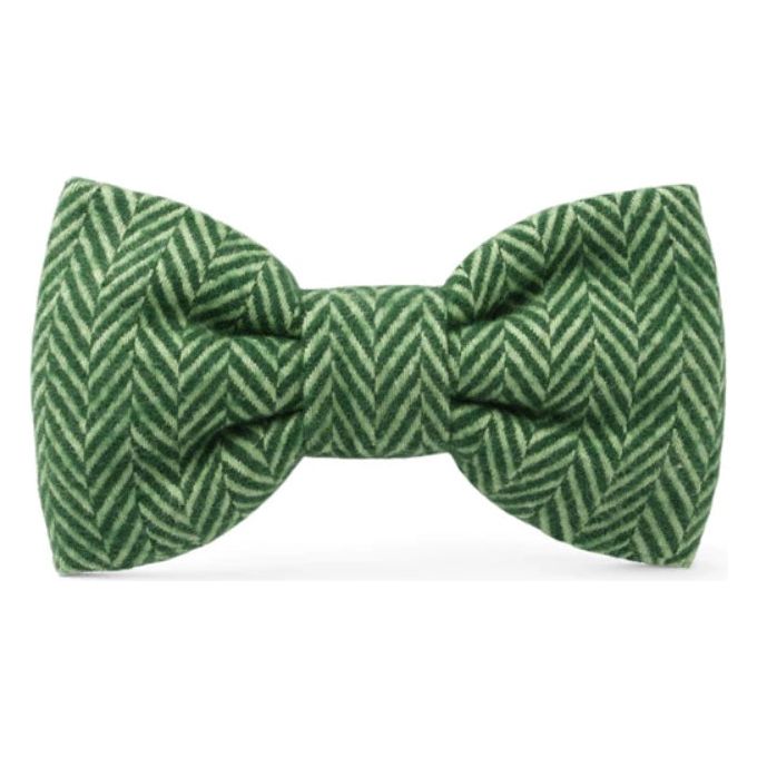 The Foggy Dog - Green Herringbone Flannel Bow Tie