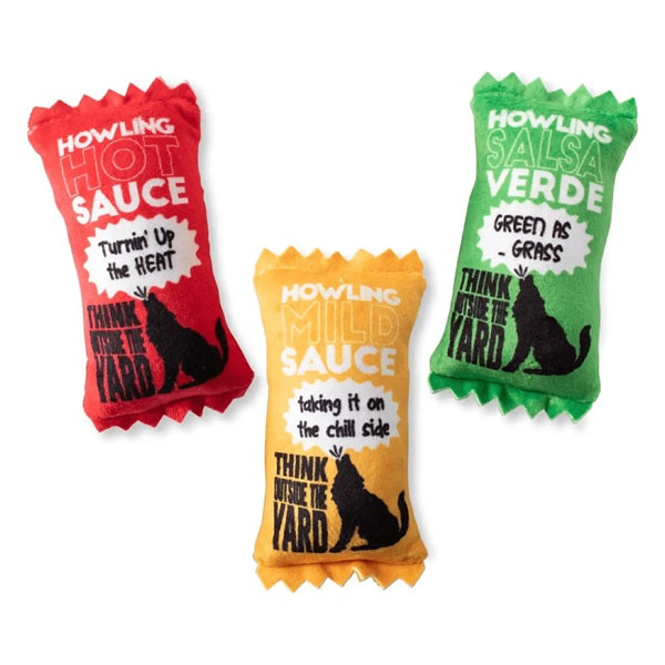 PetShop by Fringe Studios - Howling Hot Sauce Set - 3 Pc Dog Toy Set