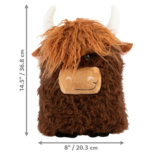 KONG Jumbo Comfort - Highland Cow Dog Toy, XL - Assorted Colors