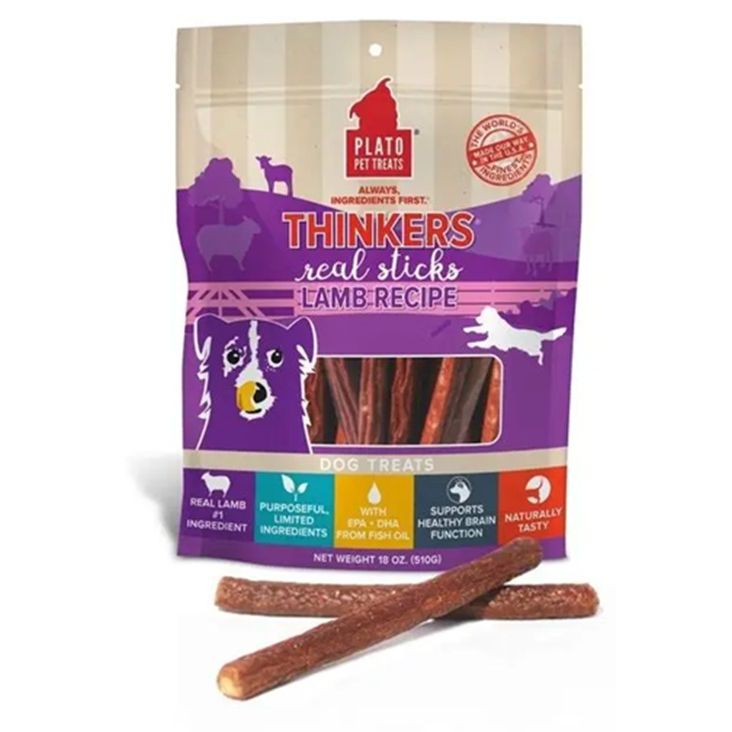 Plato Pet Treats - Lamb Thinker Sticks - 10 oz