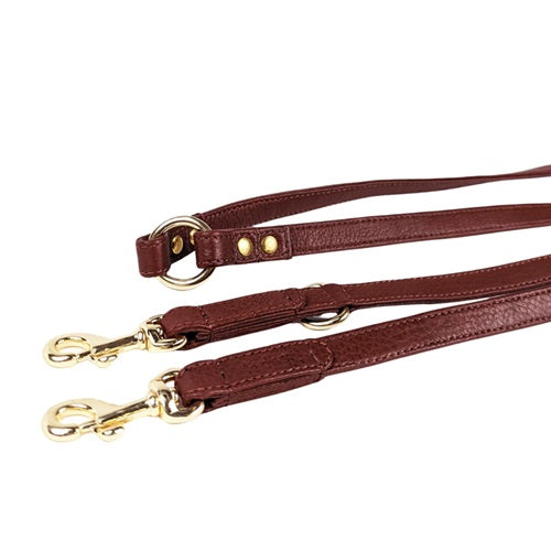 Le Dog Company - Longline Hands-Free Leather Dog Leash- Cognac Brown